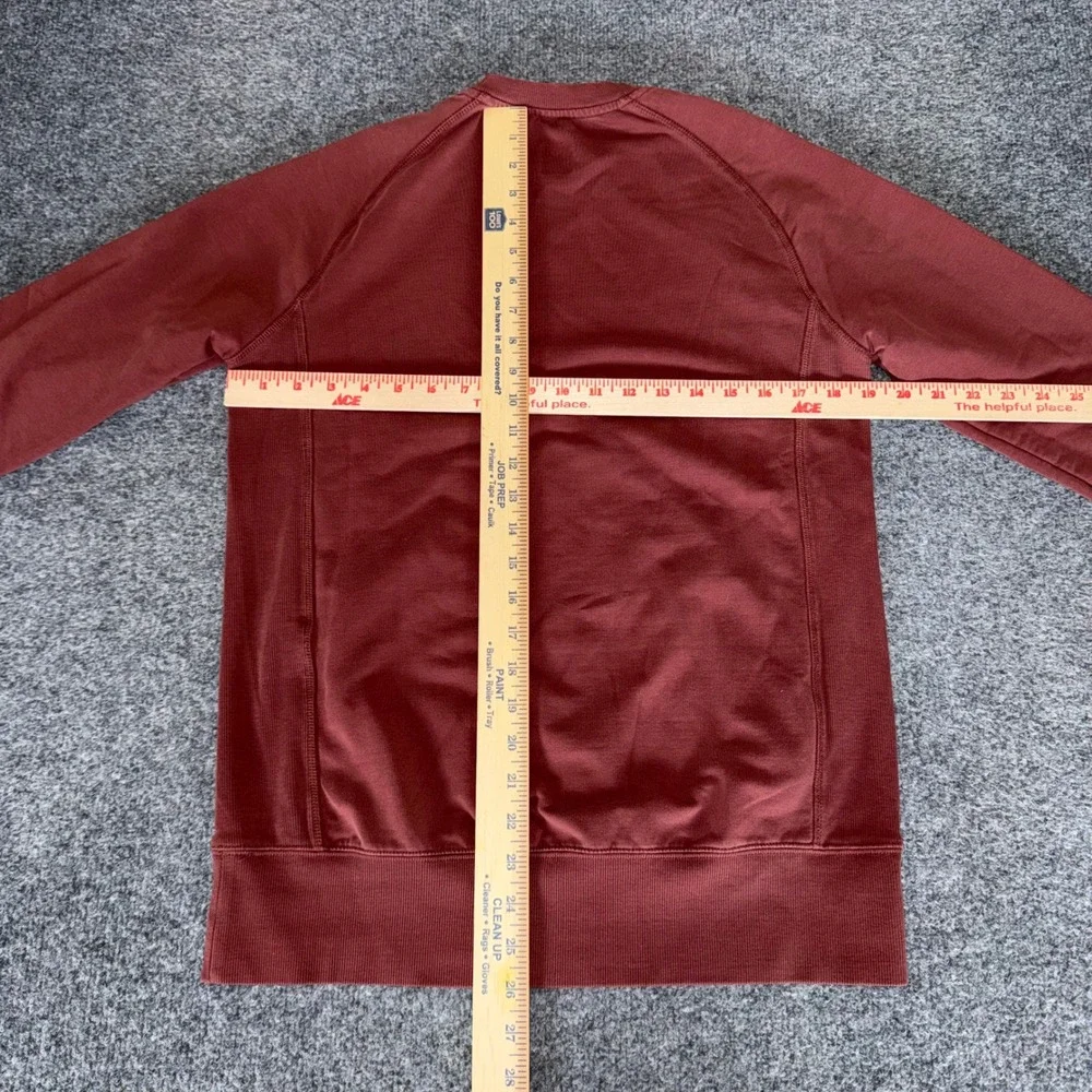 Myles Apparel Mens Crewneck Sweatshirt Rust Red Raglan Sleeve Pullover Size L